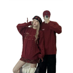 情侶裝秋冬季2025新款超火寬松毛衣男女高級感慵懶風針織衫外套潮