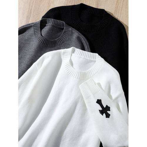 SWEECOE氣質高支TB皮標 網紅ins潮牌寬松毛衣男士秋冬時尚慵懶風 SWEECOE氣質高支TB皮標 網紅ins潮牌寬松毛衣男士秋冬時尚慵懶風