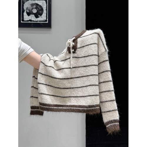 美拉德條紋加厚針織毛衣外套長袖秋冬新款打底衫內搭可外穿上衣女