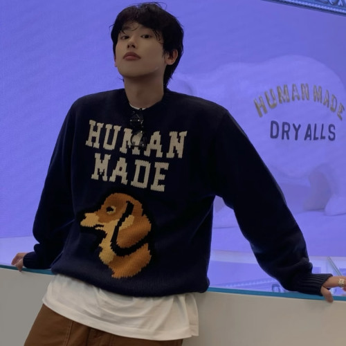 HumanMade臘腸狗針織衫寬松日系林俊傑JJ同款動物毛衣潮男女上衣 HumanMade臘腸狗針織衫寬松日系林俊傑JJ同款動物毛衣潮男女上衣