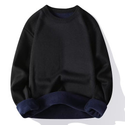 日系純色簡約毛衣男女潮流圓領休閒情侶保暖打底針織毛線衫上衣bf