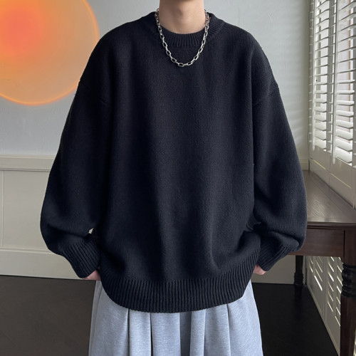 純色圓領毛衣男女簡約寬松秋冬新款加厚oversize潮流打底針織毛衫 純色圓領毛衣男女簡約寬松秋冬新款加厚oversize潮流打底針織毛衫