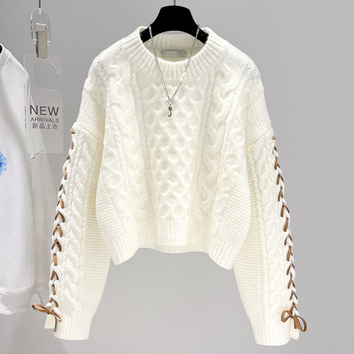 小個子慵嬾風毛衣女秋冬裝嬭系穿搭設計感慵嬾風軟糯針織衫上衣