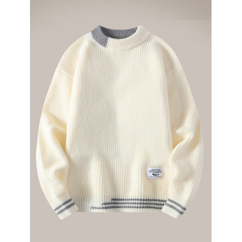 男士水貂絨毛衣秋冬季青少年學生針織打底衫加絨加厚款潮流上衣 男士水貂絨毛衣秋冬季青少年學生針織打底衫加絨加厚款潮流上衣