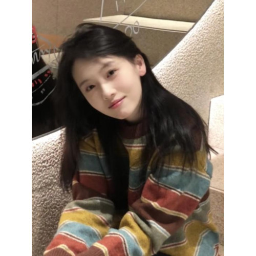 撞色復古彩條針織衫套頭毛衣女秋冬新款慵懶深秋外穿鹽系加厚上衣