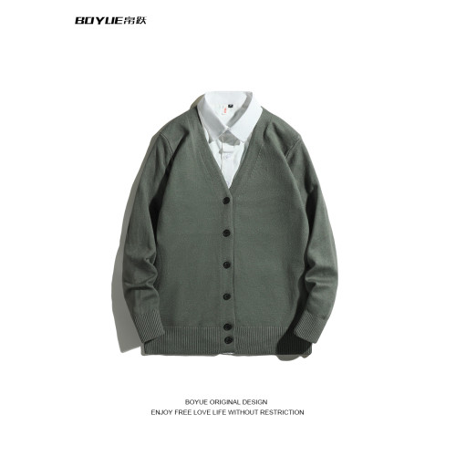 BOYUE帛躍日系V領純色開衫毛衣輕熟風休閒慵懶溫柔男女針織單外套 BOYUE帛躍日系V領純色開衫毛衣輕熟風休閒慵懶溫柔男女針織單外套