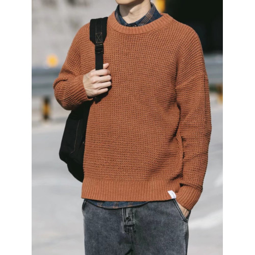 日系復古毛衣男潮流寬松大碼秋冬季純色加厚針織衫內搭胖子外套潮 日系復古毛衣男潮流寬松大碼秋冬季純色加厚針織衫內搭胖子外套潮