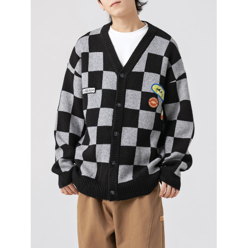 TIRED STUDIO慵懶風針織衫男秋冬季開衫毛衣情侶寬松街頭休閒上衣 TIRED STUDIO慵懶風針織衫男秋冬季開衫毛衣情侶寬松街頭休閒上衣