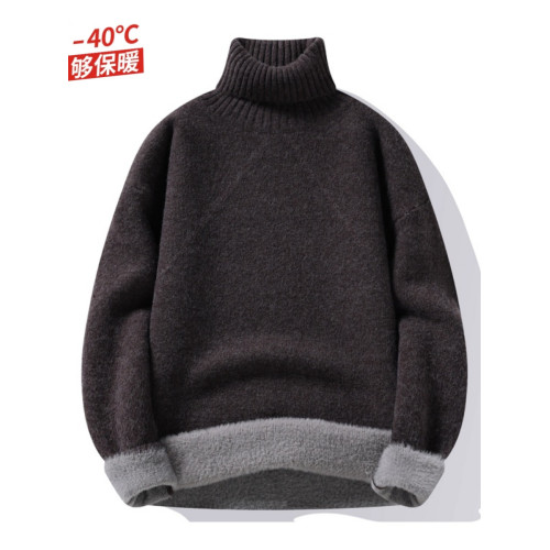 東北羊毛衣男士高領抗寒加絨加厚防風冬季保暖純色針織衫打底毛衣 東北羊毛衣男士高領抗寒加絨加厚防風冬季保暖純色針織衫打底毛衣