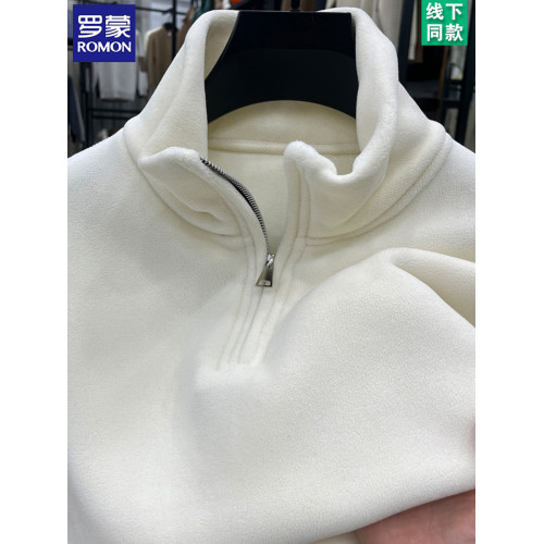 羅矇冬季男士立領半拉鍊奧粒絨純色休閒衛衣加絨百搭保暖加厚上衣 羅矇冬季男士立領半拉鍊奧粒絨純色休閒衛衣加絨百搭保暖加厚上衣