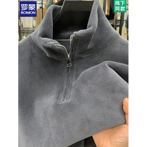 羅矇冬季男士立領半拉鍊奧粒絨純色休閒衛衣加絨百搭保暖加厚上衣 羅矇冬季男士立領半拉鍊奧粒絨純色休閒衛衣加絨百搭保暖加厚上衣