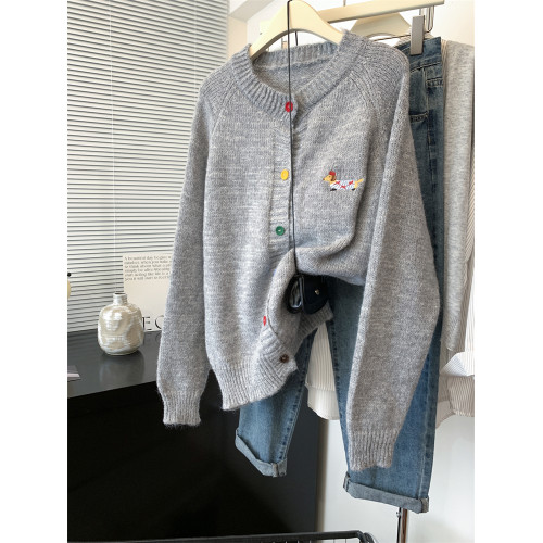 胖妹妹彩色紐釦軟糯針織開衫毛衣外套女春秋季2025年新款大碼上衣 胖妹妹彩色紐釦軟糯針織開衫毛衣外套女春秋季2025年新款大碼上衣