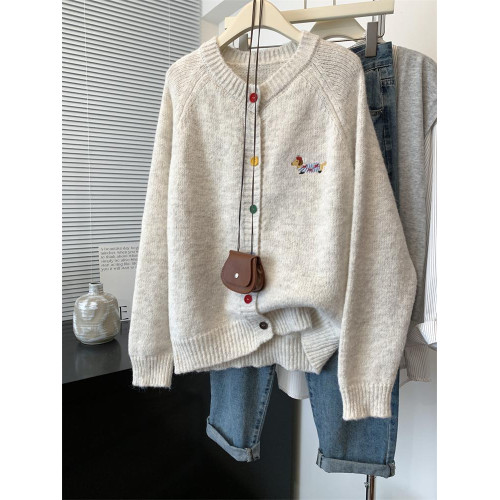 胖妹妹彩色紐釦軟糯針織開衫毛衣外套女春秋季2025年新款大碼上衣 胖妹妹彩色紐釦軟糯針織開衫毛衣外套女春秋季2025年新款大碼上衣