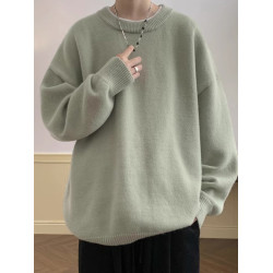 日系針織衫上衣男士秋冬季美式高街慵懶風高級感情侶加厚毛衣外套