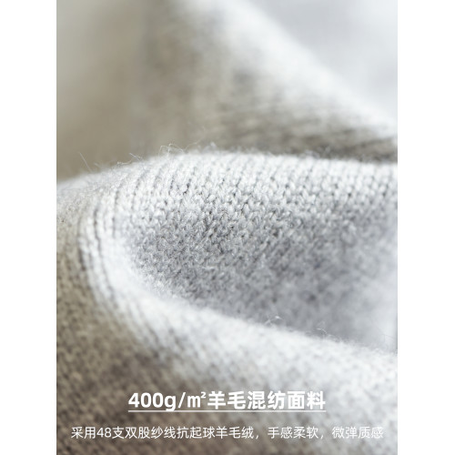 BGYO鹿起 美式休閒假兩件拼接V領針織衫男羊毛絨老錢風抗起球毛衣