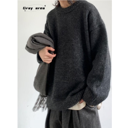 秋冬款日系復古提花純色套頭毛衣男女港風寬松休閒情侶打底針織衫 秋冬款日系復古提花純色套頭毛衣男女港風寬松休閒情侶打底針織衫