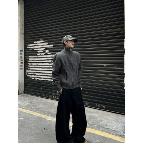 美拉德復古冬季厚款正肩短款高領拉鍊開衫毛衣男女冬季保暖外套 美拉德復古冬季厚款正肩短款高領拉鍊開衫毛衣男女冬季保暖外套