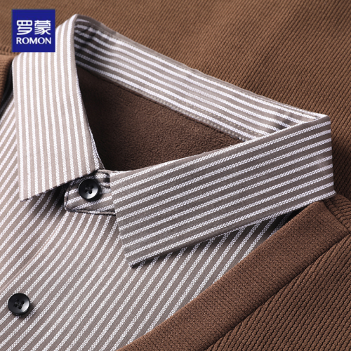 羅矇假兩件針織衫男襯衫領春秋季2025新款中年爸爸秋裝套頭上衣 羅矇假兩件針織衫男襯衫領春秋季2025新款中年爸爸秋裝套頭上衣