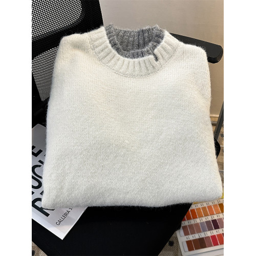 假兩件毛衣男秋冬款港風百搭慵懶圓領針織衫潮流ins帥氣休閒上衣