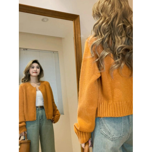 小香風甜美雙拉鍊毛衣外套女秋冬新款小個子寬鬆減齡針織開衫加厚