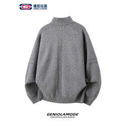 GENIOLAMODE日系休閒毛衣男女秋冬季針織開衫cleanfit雙拉鍊外套