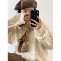 幾物jiwuus冬季日系復古白色嬭呼呼麻花圓領毛衣男女情侶裝針織衫