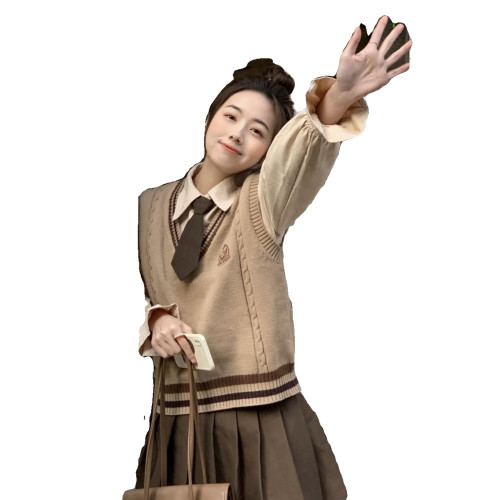 胖MM200斤特大碼套裝學院風毛衣馬甲針織背心襯衫百褶裙套裝女