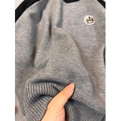 撞色軟糯套頭毛衣女秋冬慵懶寬松韓系chic別致內搭打底針織衫上衣