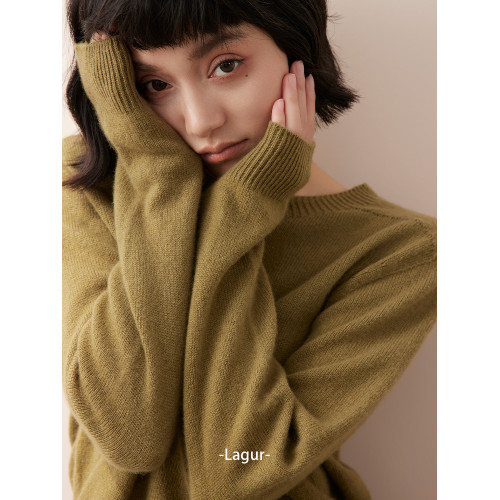 重磅推出！100%純羊毛定紡針織打底衫上衣內搭毛衣純色秋冬女高級