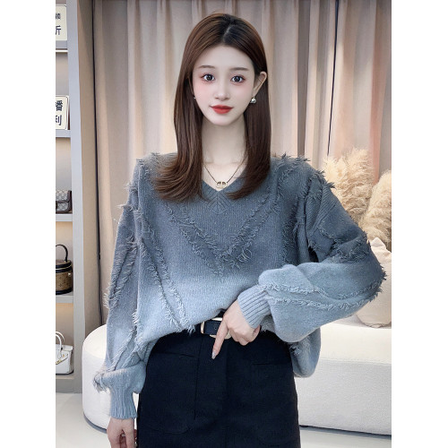 今年流行漂亮毛衣女秋冬2025新款爆款寬鬆慵嬾風漸變色針織衫上衣