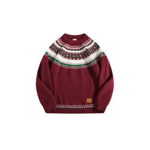 BOYUE帛躍復古慵嬾過年針織衫情侶聖誕氛圍感男女費爾島毛衣潮牌