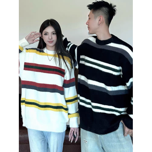 情侶裝秋冬2025新款高級感毛衣男女韓版寬鬆法式針織衫慵嬾風外套