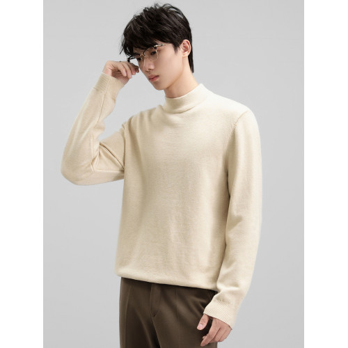 OWNR杏色中領修身內搭毛衣男2025秋季新款保暖半高領含羊毛打底衫 OWNR杏色中領修身內搭毛衣男2025秋季新款保暖半高領含羊毛打底衫