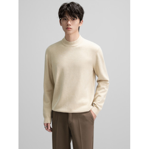 OWNR杏色中領修身內搭毛衣男2025秋季新款保暖半高領含羊毛打底衫 OWNR杏色中領修身內搭毛衣男2025秋季新款保暖半高領含羊毛打底衫