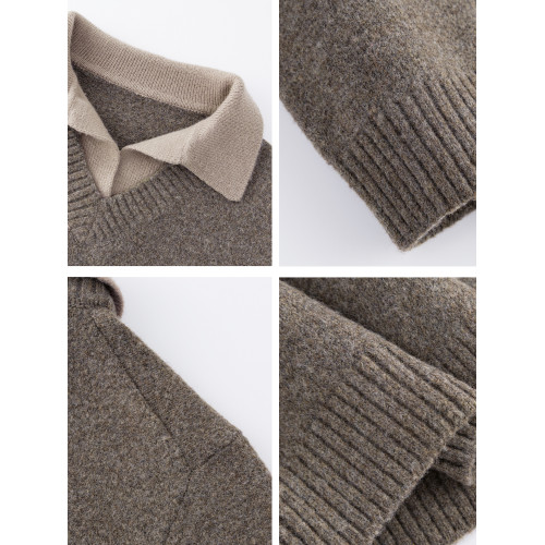 【敖瑞鵬代言】GLM官方美式假兩件v領毛衣男冬季老錢風針織衫外套 【敖瑞鵬代言】GLM官方美式假兩件v領毛衣男冬季老錢風針織衫外套