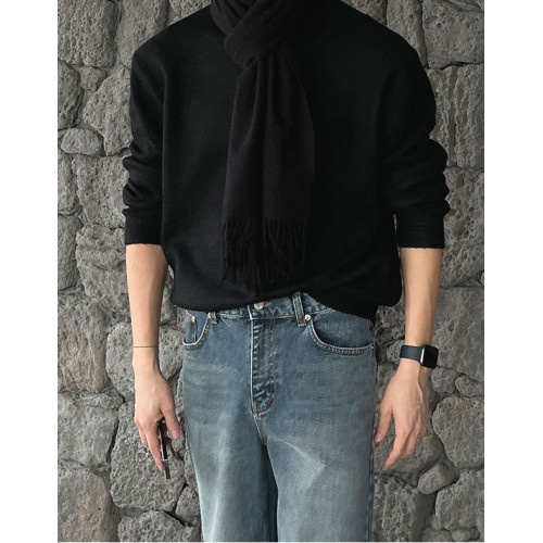 西服內搭打底羊毛衫男親膚保暖包芯紗毛衣歐貨小領口純色針織衫潮 西服內搭打底羊毛衫男親膚保暖包芯紗毛衣歐貨小領口純色針織衫潮