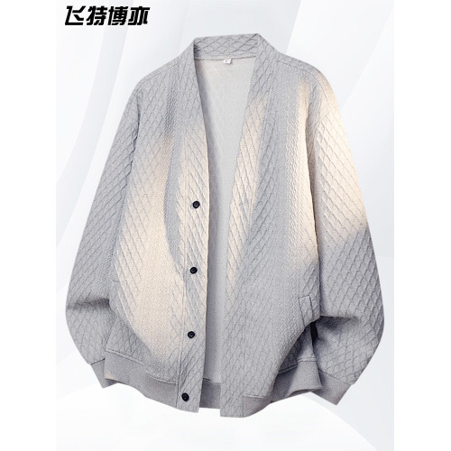 大碼提花開衫針織衫男士外套春秋季潮流休閒衛衣加肥加大胖子男裝 大碼提花開衫針織衫男士外套春秋季潮流休閒衛衣加肥加大胖子男裝