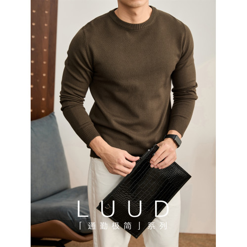 LUUD 莫代爾抗起球包芯紗圓領套頭針織衫男秋冬季保暖內搭打底衫 LUUD 莫代爾抗起球包芯紗圓領套頭針織衫男秋冬季保暖內搭打底衫