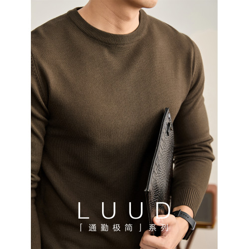 LUUD 莫代爾抗起球包芯紗圓領套頭針織衫男秋冬季保暖內搭打底衫 LUUD 莫代爾抗起球包芯紗圓領套頭針織衫男秋冬季保暖內搭打底衫