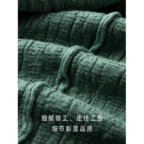 2025新款純色提花針織毛衣男秋冬季修身休閒圓領米白色長袖打底衫 2025新款純色提花針織毛衣男秋冬季修身休閒圓領米白色長袖打底衫