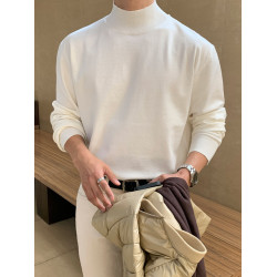 秋冬季半高領毛衣男黑色加厚潮牌韓版潮流痞帥寬松內搭打底針織衫