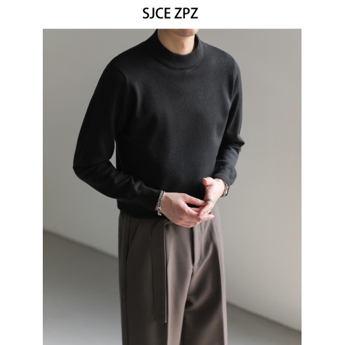 ZPZ秋冬季韓版修身套頭羊毛針織衫 男士半高領毛衣純色內搭打底衫 ZPZ秋冬季韓版修身套頭羊毛針織衫 男士半高領毛衣純色內搭打底衫