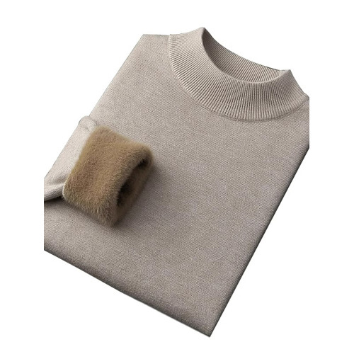 男式半高領純色針織衫2025秋冬季時尚保暖加絨加厚高領毛衣打底衫 男式半高領純色針織衫2025秋冬季時尚保暖加絨加厚高領毛衣打底衫