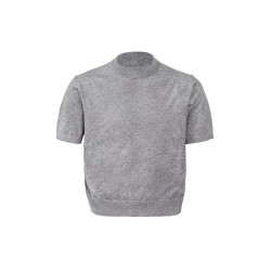 老錢風復古正肩針織小圓領短袖男休閒短款夏涼感三色修身T恤上衣