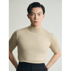 【多色半袖針織毛衣】平圓方中新品羅紋半袖打底T恤輕薄保暖舒適