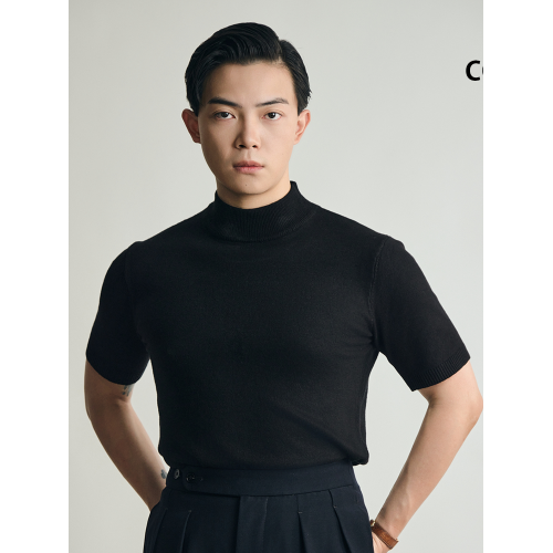 【多色半袖針織毛衣】平圓方中新品羅紋半袖打底T恤輕薄保暖舒適