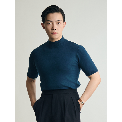 【多色半袖針織毛衣】平圓方中新品羅紋半袖打底T恤輕薄保暖舒適