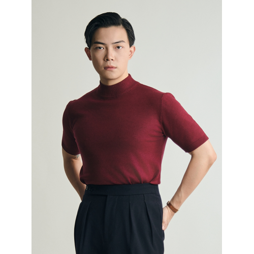 【多色半袖針織毛衣】平圓方中新品羅紋半袖打底T恤輕薄保暖舒適