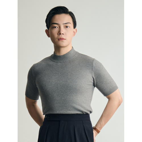 【多色半袖針織毛衣】平圓方中新品羅紋半袖打底T恤輕薄保暖舒適