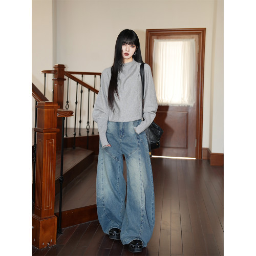 呆毛 復古灰色半高領鬭篷毛衣女秋冬季內搭針織打底衫罩衫兩件套 呆毛 復古灰色半高領鬭篷毛衣女秋冬季內搭針織打底衫罩衫兩件套